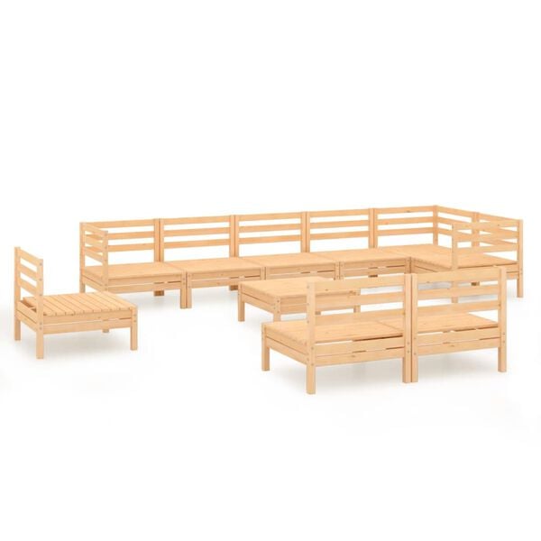 vidaXL 10-osainen Puutarhasohvasarja t&auml;ysi m&auml;nty