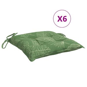 vidaXL Istuintyynyt 6 kpl lehtikuvio 40x40x7 cm kangas