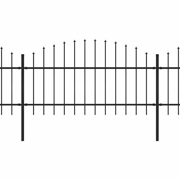 vidaXL Puutarha-aita keih&auml;sk&auml;rkinen ter&auml;s 1781,5x125 cm musta
