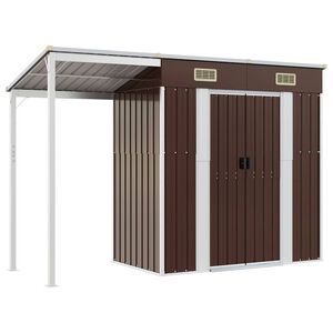 vidaXL Puutarhavaja lis&auml;katolla ruskea 277x107x181cm ter&auml;s