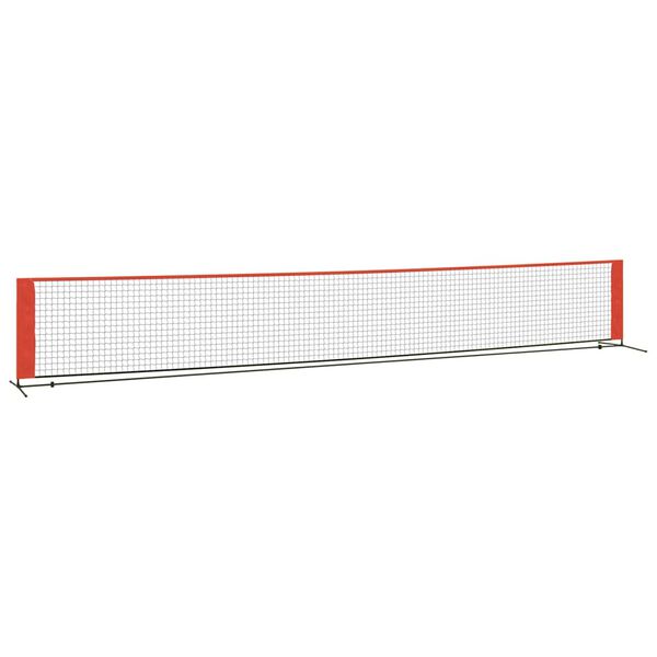 vidaXL Tennisverkko musta ja punainen 600x100x87 cm polyesteri