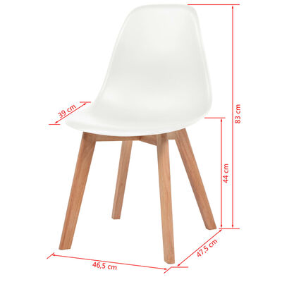 vidaXL Ruokapöydän tuolit 6 kpl valkoinen muovi