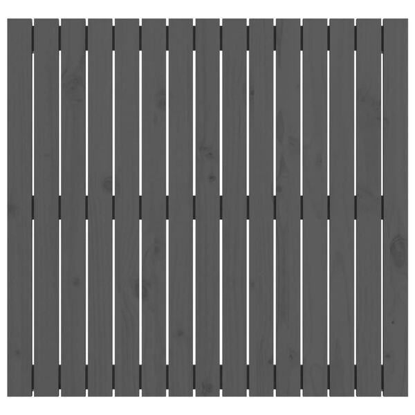 vidaXL Sängynpääty seinälle harmaa 95,5x3x90 cm täysi mänty