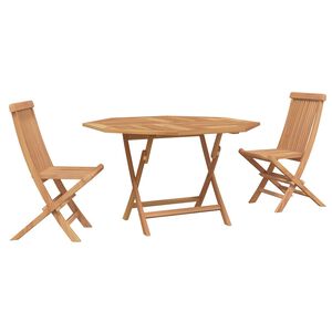 vidaXL Puutarhan Bistro Set 3 kpl Luonnollinen Tiikkipuu