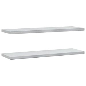 vidaXL Sein&auml;hyllyt 2 kpl 100x30 cm hopea ruostumaton ter&auml;s