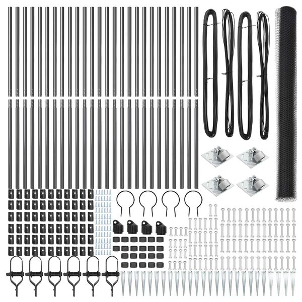 vidaXL Aitalatu Harmaa 50 x 1,5 m (25 mm verkko) Ter&auml;st&auml; ja PVC:t&auml;