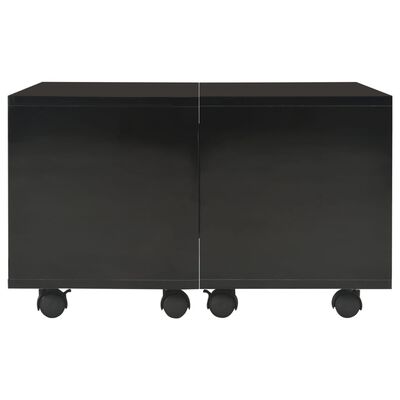 vidaXL Sohvapöytä korkeakiilto musta 60x60x35 cm lastulevy