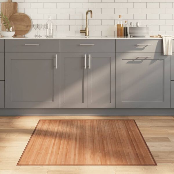 vidaXL Matto neli&ouml; musta 100x100 cm bambu