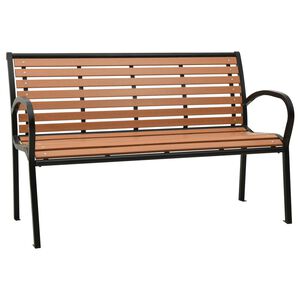 vidaXL Puutarhapenkki musta ja ruskea 116 cm ter&auml;s ja WPC