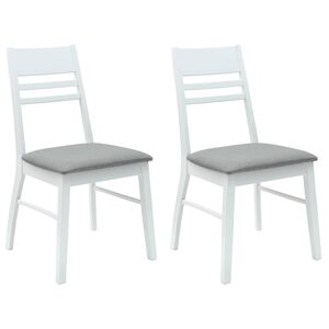 vidaXL Ruokatuolit 2 kpl Kest&auml;v&auml; Kumipuinen Valkoinen 43 x 54 x 89 cm