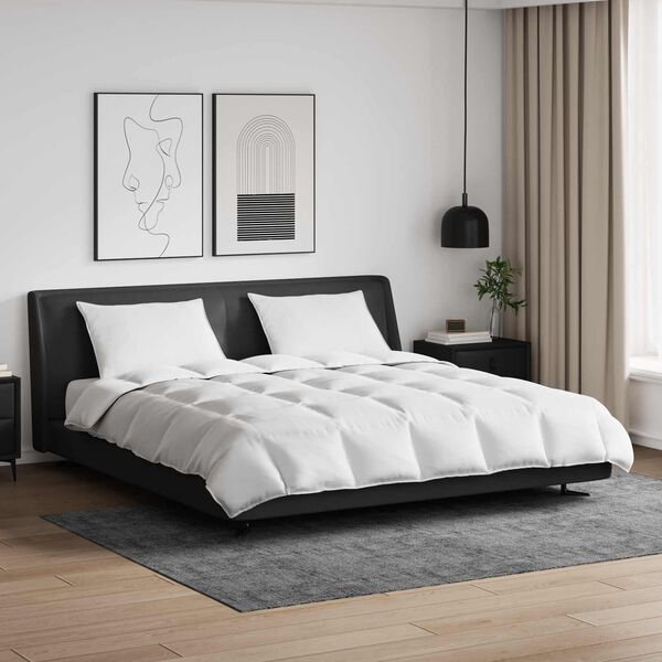 vidaXL Peittosarja tyynyllä 3 pcs Valkoinen Untuvahöyhen