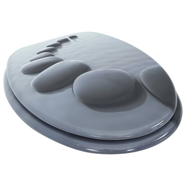 vidaXL WC-istuin soft close kannella MDF kivikuosi