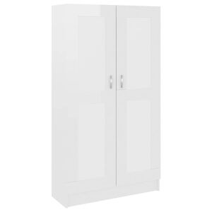 vidaXL Kirjahylly korkeakiilto valkoinen 82,5x30,5x150 cm tekninen puu