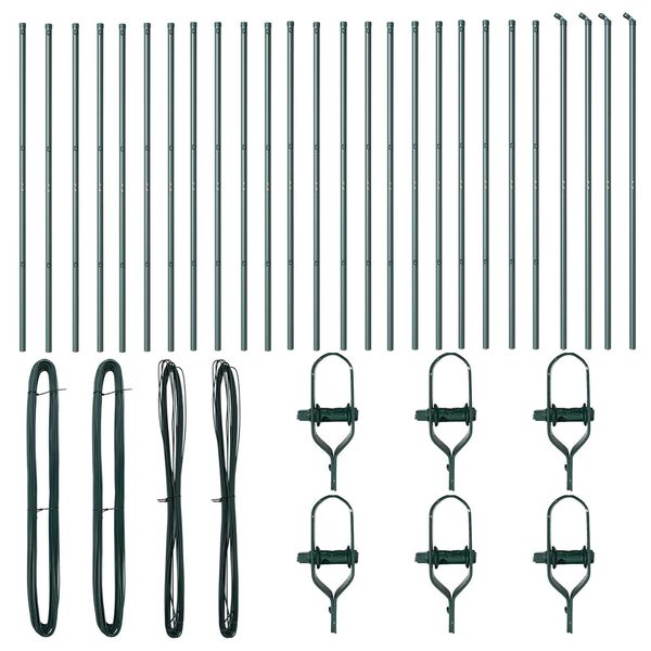 vidaXL Aitalatu Muut 26 pcs Vihreä 3,2 x 3,2 x 210 cm Teräs