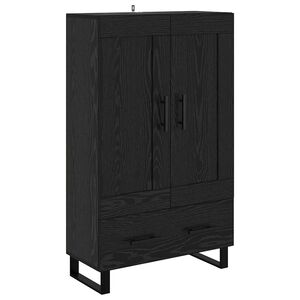 vidaXL Korkea kaappi Musta tammi. 69,5 x 31 x 115 cm Tekninen puu