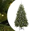 vidaXL Tekojoulukuusi 210 cm 300 LEDi&auml; L&auml;mpim&auml;n Valkoinen PVC ja ter&auml;s