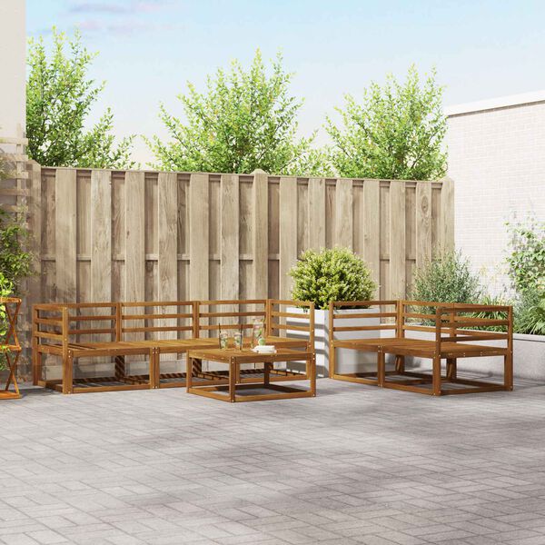 vidaXL Ulkosohvakokoelma 6 pcs Luonnollinen Tihe&auml; akasiapuu