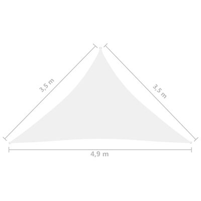 vidaXL Aurinkopurje Oxford-kangas kolmio 3,5x3,5x4,9 m valkoinen