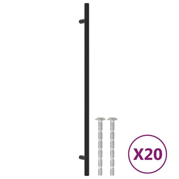 vidaXL Kaapin kahvat 20 kpl musta 320 mm ruostumaton ter&auml;s