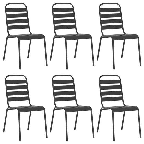 vidaXL 7-osainen Ulkoruokailuryhm&auml; antrasiitti ter&auml;s