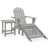 vidaXL Adirondack-puutarhatuoli rahi ja p&ouml;yt&auml; t&auml;ysi kuusi harmaa