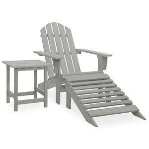 vidaXL Adirondack-puutarhatuoli rahi ja p&ouml;yt&auml; t&auml;ysi kuusi harmaa