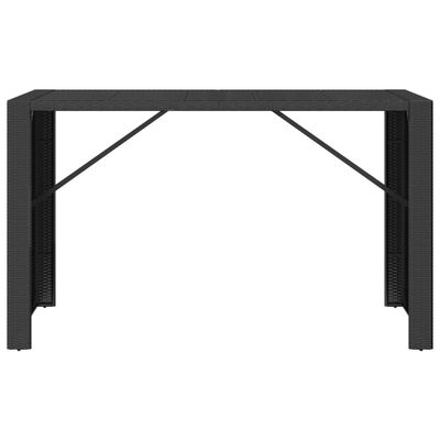 vidaXL Baaripöytä lasipöytälevyllä musta 185x80x110 cm polyrottinki