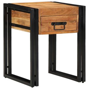 vidaXL P&auml;&auml;typ&ouml;yt&auml; Ruskea ja musta 40 x 40 x 50 cm Tihe&auml; akasiapuu