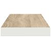vidaXL Kelluvat sein&auml;hyllyt 2 kpl tammi ja valkoinen 60x23,5x3,8cm MDF