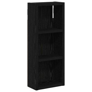 vidaXL Kylpyhuoneen sein&auml;kaappi Musta Tammi 20 x 10 x 50 cm