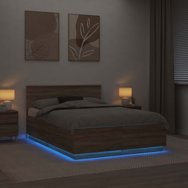 vidaXL S&auml;ngyn runko p&auml;&auml;tyll&auml; Sonoman tammi 5FT King Size Tekninen puu