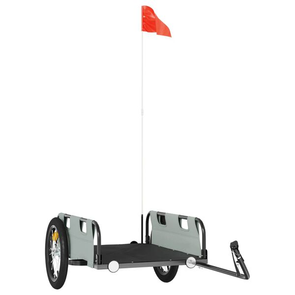 vidaXL Peräkärry polkupyörään harmaa Oxford kangas ja rauta