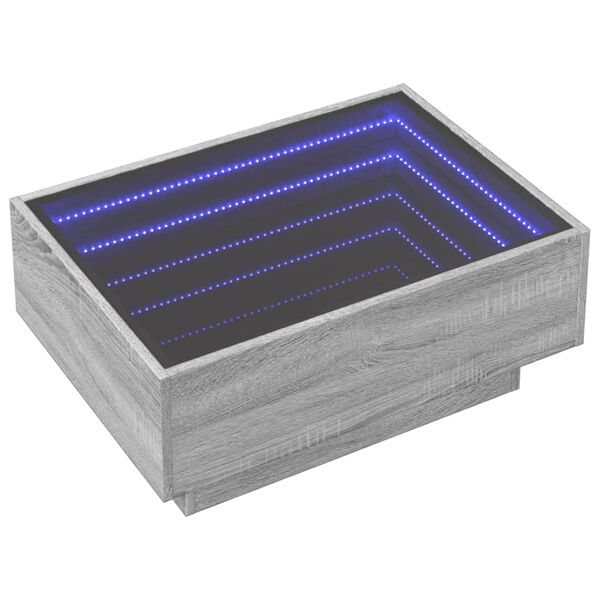 vidaXL Sohvap&ouml;yt&auml; LED-valoilla harmaa Sonoma 70x50x30 cm tekninen puu
