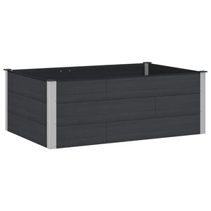 vidaXL Puutarhan Korotettu Kukkalaatikko Musta 150 x 100 x 54 cm