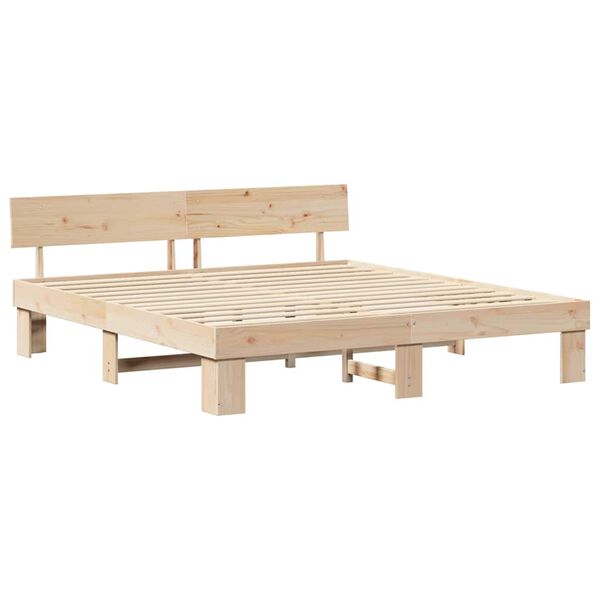 vidaXL S&auml;ngyn runko Luonnollinen 6FT Super King Size Massiivinen m&auml;nty