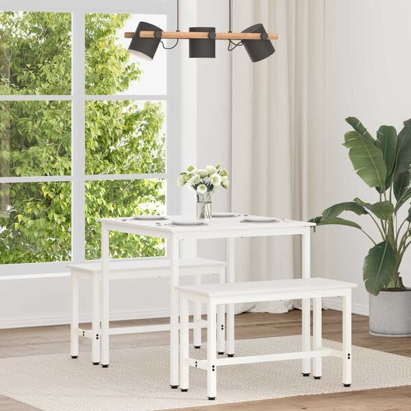 vidaXL Ruokap&ouml;yt&auml; Valkoinen 80 x 80 x 75 cm Massiivinen m&auml;nty