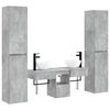 vidaXL Kylpyhuonekalustesetti 5 kpl Betoninharmaa 33 x 34,5 x 160 cm
