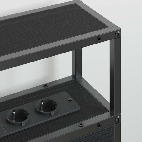 vidaXL S&auml;ilytysp&auml;&auml;ty hyllyll&auml; p&auml;&auml;tyll&auml; Musta tammi 160 cm Tekninen puu