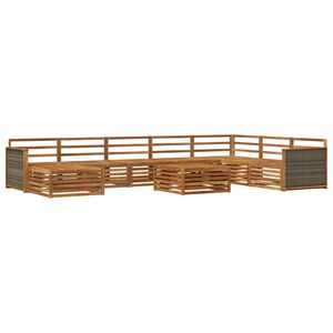 vidaXL Ulkosohvakokoelma 9 pcs Luonnollinen Tihe&auml; akasiapuu