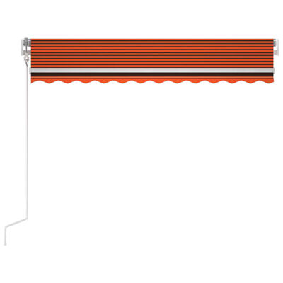 vidaXL Sisäänkelattava markiisi LED/tuulisens. 350x250cm oranssiruskea