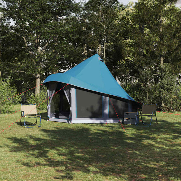 vidaXL Perhe Tipi Teltta katolla Sininen 404 x 370 x 270 cm