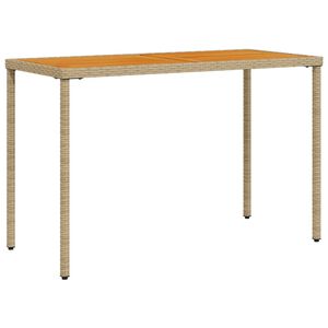 vidaXL Puutarhap&ouml;yt&auml; puinen p&ouml;yt&auml;levy beige 115x54x74 cm polyrottinki