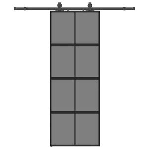 vidaXL liukuovi laitteistosarjalla musta 76x205 cm karkaistu lasi