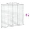 vidaXL Kaarevat kivikorit 6 kpl 200x30x180/200 cm galvanoitu rauta