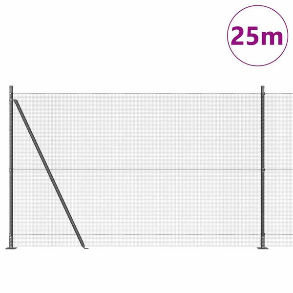 vidaXL Aitalatu Harmaa 25 x 1,4 m (12 x 12 mm verkko) Ter&auml;s ja PVC