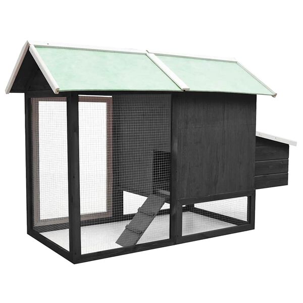 vidaXL Kanahäkki harmaa 170x81x110 cm täysi mänty ja kuusi