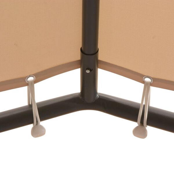 vidaXL Huvimaja/paviljonki 4x4 teräs Beige