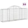vidaXL Kaarevat kivikorit 4 kpl 200x30x80/100 cm galvanoitu rauta