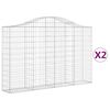 vidaXL Kaarevat kivikorit 2 kpl 200x30x120/140 cm galvanoitu rauta