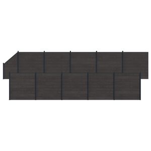 vidaXL Aidat Setti 11 pcs 1830 x 186 cm WPC ja alumiini Musta